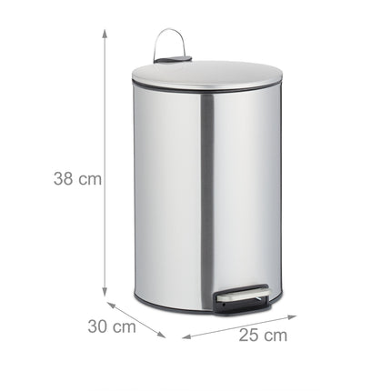 Pedal bucket stainless steel 12 liters