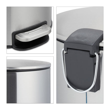 Pedal bucket stainless steel 5 liters