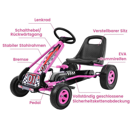 Pedal go-kart pedal-operated ride-on car children's car pedal vehicle 98 x 59 x 61cm pink
