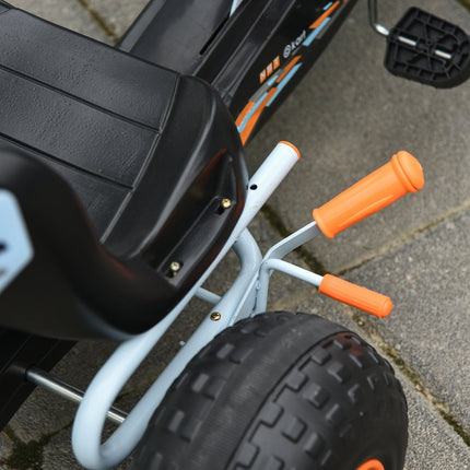 Light blue steel pedal Go-Kart with adjustable seat