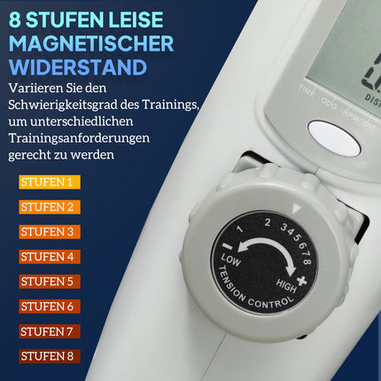 Mini exercise bike for seniors with LCD screen and 8 resistance levels
