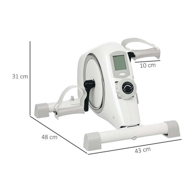 Pedaaltrainer mini-hometrainer voor senioren met 8 verstelbare magnetische weerstanden en LCD-display arm- en beentrainer fitnessfiets voor thuistrainingsapparaat Aosom