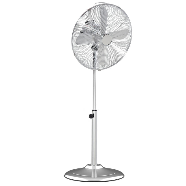 Pedestal fan - adjustable height, 3 speeds, silver