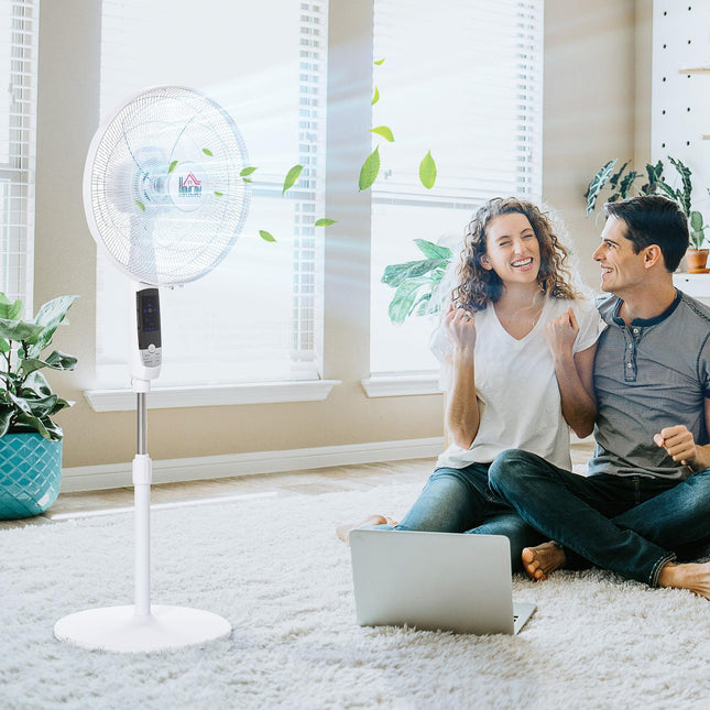 Pedestal fan, 138 cm steel, timer & remote control, adjustable heights