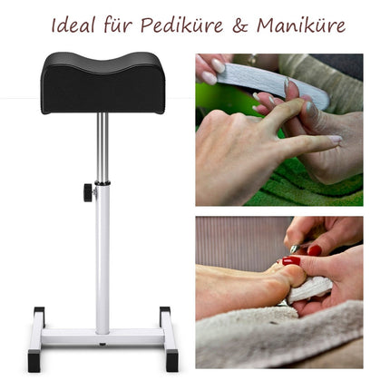 Pedicure stool with adjustable seat height footstool for nail care in salons spa black