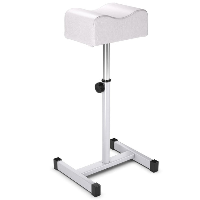 Pedicure stool with adjustable seat height footstool for nail care in salons spa white