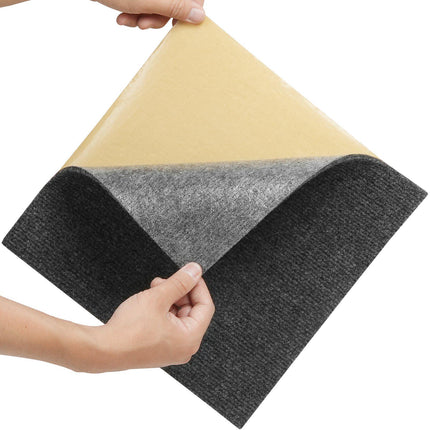 Peel And Stick Carpet Tiles 12x12, 12-Pack Dark Gray