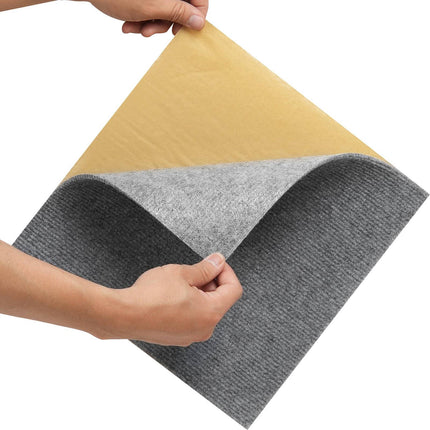 Peel And Stick Carpet Tiles, 12x12 In, 12-Pack, Light Gray