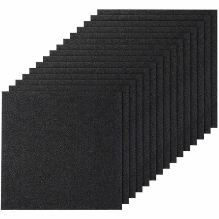Peel And Stick Carpet Tiles 24 x 24, 15-Pack, Black