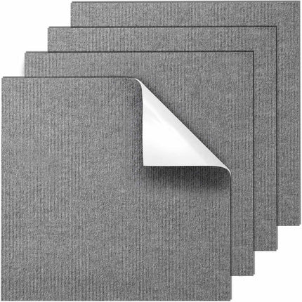 Peel And Stick Carpet Tiles 24x24, 9-Pack, Light Gray