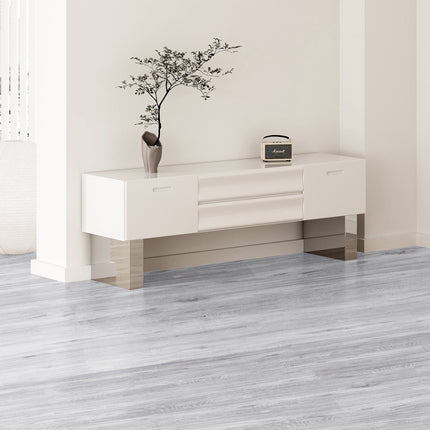 Peel And Stick Vinyl Floor Tiles, Light Gray, 36x6 In, 20 Pack