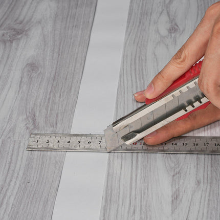 Peel And Stick Vinyl Floor Tiles, Light Gray, 36x6 In, 20 Pack