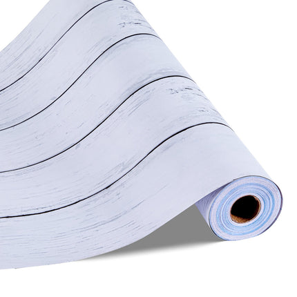 Peel and Stick Wallpaper, White Wood, Waterproof, 45cm x 15m