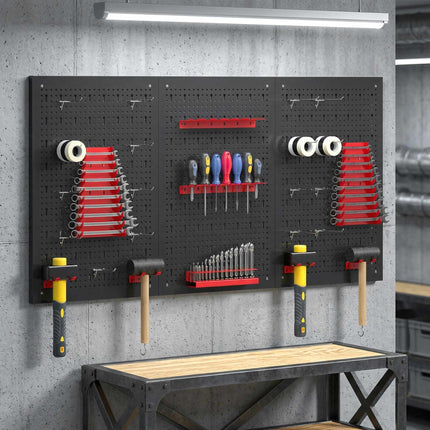 Pegboard Tool Organizer Set, 3x 60x40cm, 28-Piece