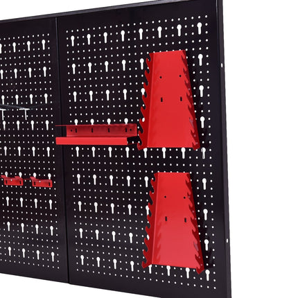 Pegboard Tool Organizer with 17-Piece Holder Set, 120x60cm