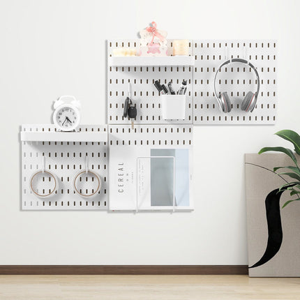 Pegboard Wall Organizer Kit With Accessories, 4 Panels, 11 x 11, White