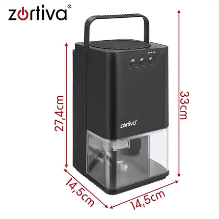 Peltier Dehumidifier 36 W with 1400 ml Tank and Timer, Black, 380 ml/Day