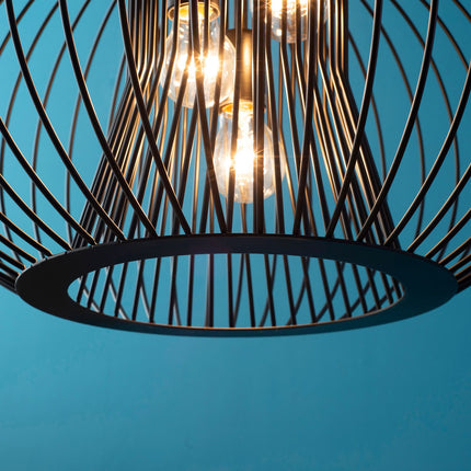 Industrial ceiling lamp, adjustable metal, black Ø50 x 150 Cm