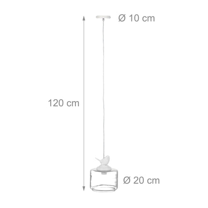 Pendant lamp bird figure