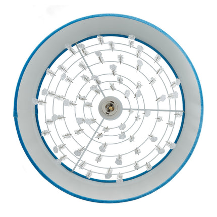 Pendant lamp in crystal with shade in velvet