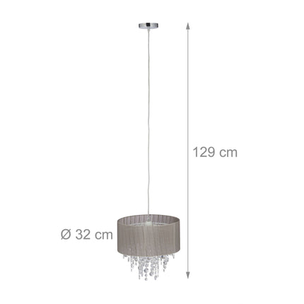 Pendant lamp with crystals