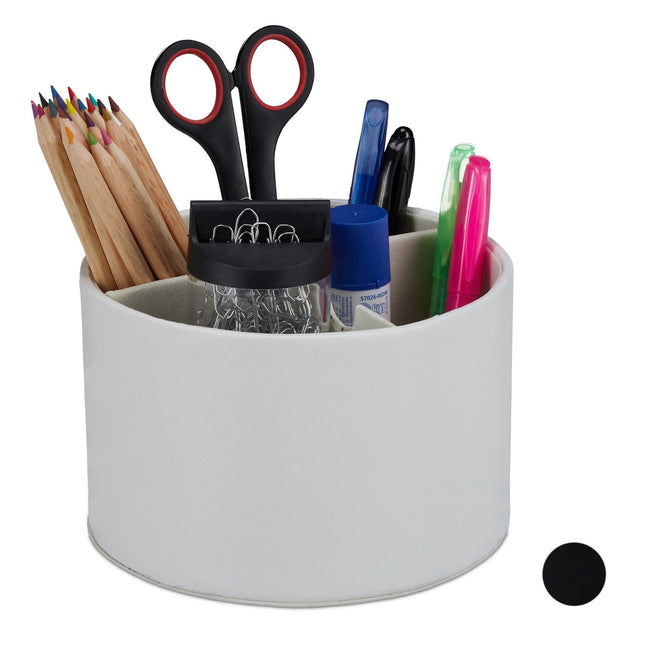 Pen holder round leather look