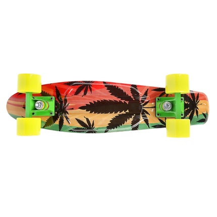 Pennyboard Skateboard, Reggae Design, Durable Deck