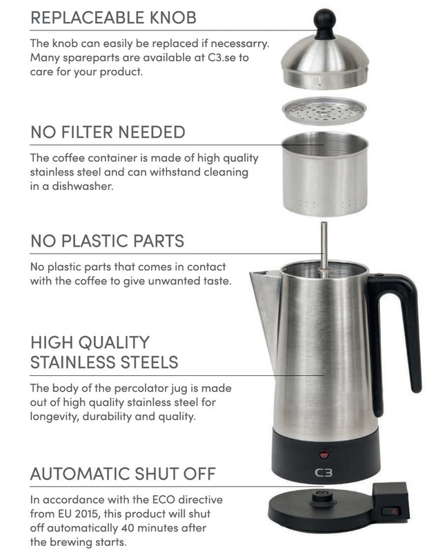 Percolator Original Stainless steel 12kp