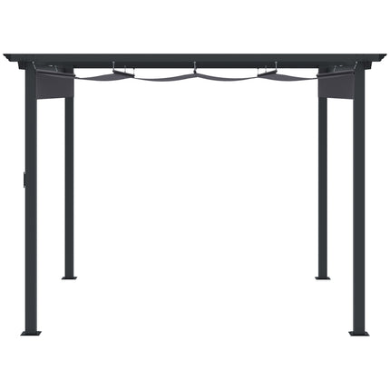 Gazebo Pergola 2.95x2.95m, Aluminium, Sliding roof, Grey