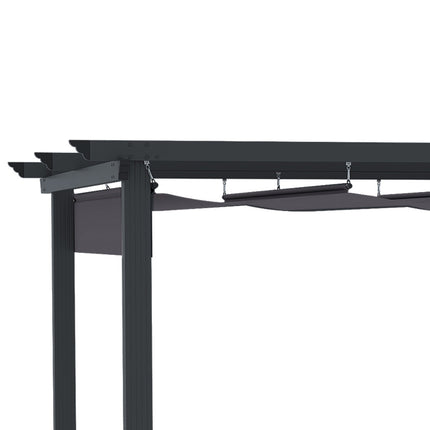 Gazebo Pergola 2.95x2.95m, Aluminium, Sliding roof, Grey