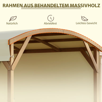 Garden pergola in wood 3.2x3.08M, retractable roof, UV protection