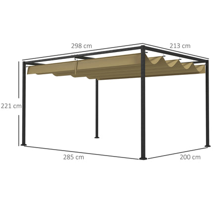 Metal pergola 3x2m - Adjustable roof, sun protection