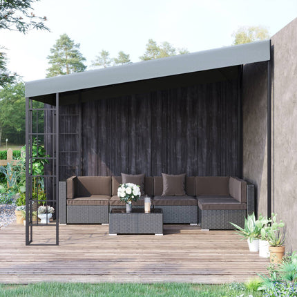 Garden pergola 4x3m metal frame, gray polyester canopy