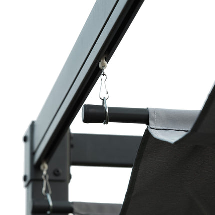 Steel pergola 4x3m with adjustable roof, dark grey