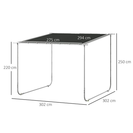 Pergola pavilion with wheels, UV protection, 3x3m patio roof
