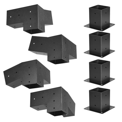 Pergola Bracket Kit, 4x4 3-Way Slanted, 8-Piece