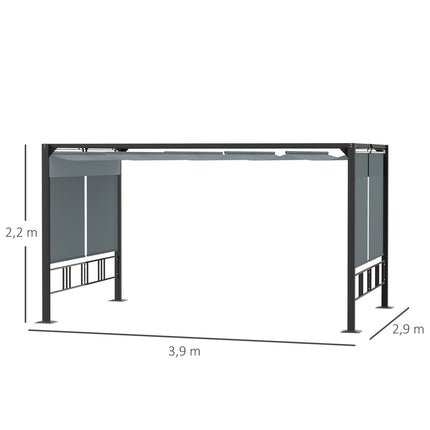 Garden pergola Gazebo with sunroof and blinds