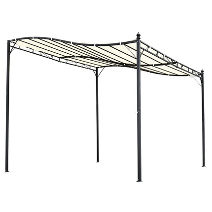 Metal Pergola Gazebo Canopy, Cream, 297x297 Cm