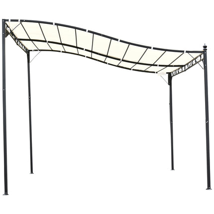Metal Pergola Gazebo Canopy, Cream, 297x297 Cm