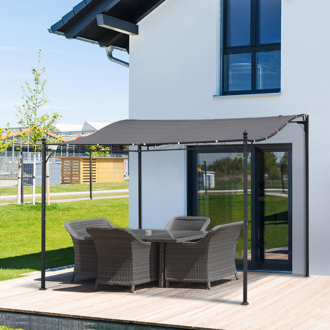 Metal Garden Gazebo Tent - Grey, 297 x 297 cm