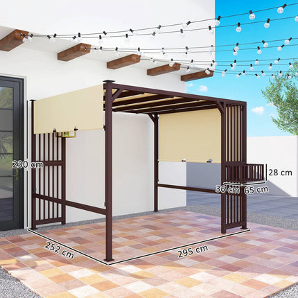 Detached Pergola Gazebo 3x2.5m with adjustable roof
