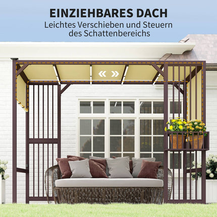 Detached Pergola Gazebo 3x2.5m with adjustable roof
