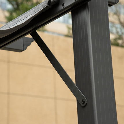 Aluminum Pergola Gazebo, Sliding Roof, Charcoal Grey, 3x3M