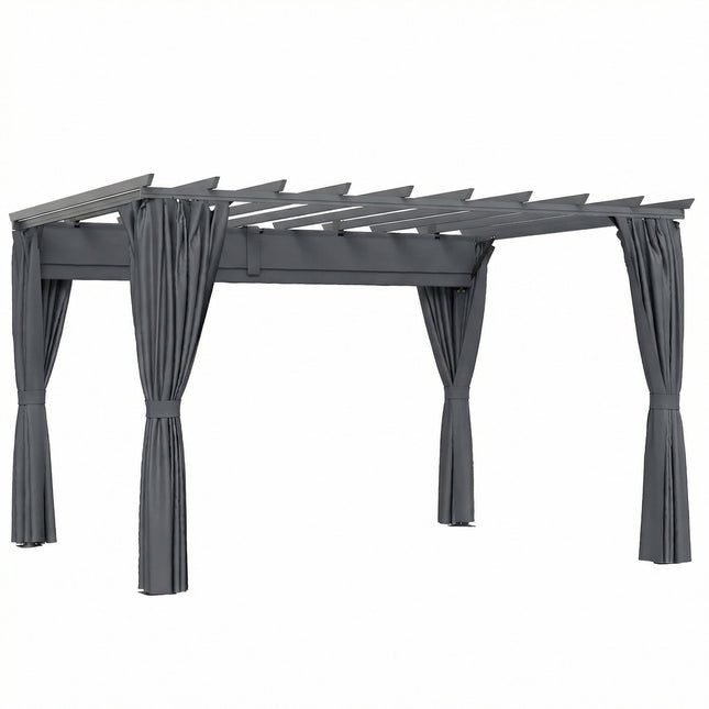 Pergola Pavilion 3x3.6m, Aluminum Frame, Dark Grey