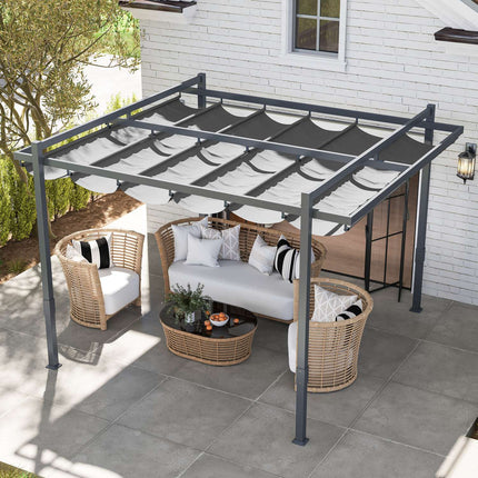Freestanding aluminum pergola 3.5x3m - Adjustable roof, winterproof