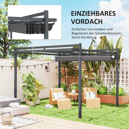 Freestanding aluminum pergola 3.5x3m - Adjustable roof, winterproof