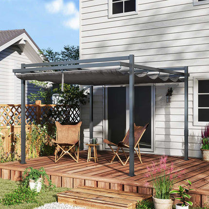 Freestanding aluminum pergola 3.5x3m - Adjustable roof, winterproof