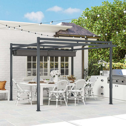 Freestanding aluminum pergola 3.5x3m - Adjustable roof, winterproof