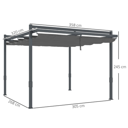 Freestanding aluminum pergola 3.5x3m - Adjustable roof, winterproof