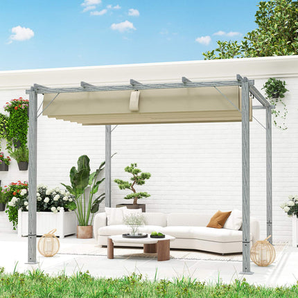Aluminum Pergola 3x3m with adjustable roof, UV protection